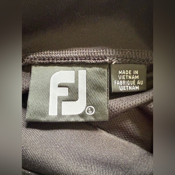 FJ FootJoy Men’s Black Mock Turtleneck Long Sleeve Shirt - Size Large - Picture 5 of 7